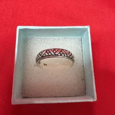  Women's 925 Silver Vintage Geometric & Woven Pattern Band Ring 
