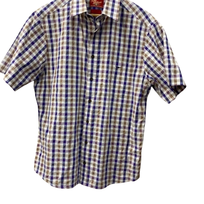 R.M. Williams Mens  short sleeved shirt. Size L Brown / Checked / Purple 