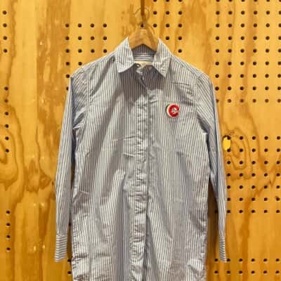 Être Cécile Unisex Button Down Long Sleeve Striped Shirt Blue/White Size XS