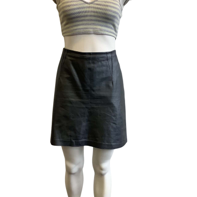 Oxford Women's Size 12 Leather Mini Skirt Skirt Dark Grey 