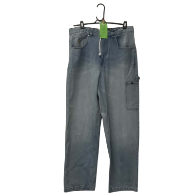  Mens Half Half Size 34 Light Blue Baggy Cargo Jeans