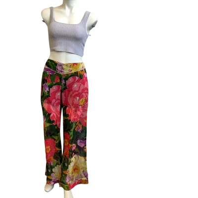 Brand New Twinset Womens AUS Size L Floral Wide Leg Pants Multicoloured