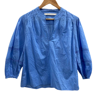 Marie Louise De Monterey Women's  Size 10 3/4 Sleeve Top Blue 