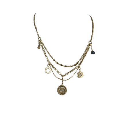 Mimco Adjustable Necklace with Dangling Charms Gold 