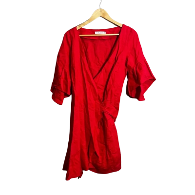 Slide Show Womens Size 10 Wrap Dress Red 