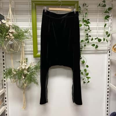 Sass & Bide Womens Ride or Die Drop Crotch Velvet Pants Black Size 8
