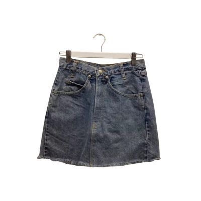 Wrangler Vintage Wash Denim Mini Skirt Raw Hem Y2K Size S