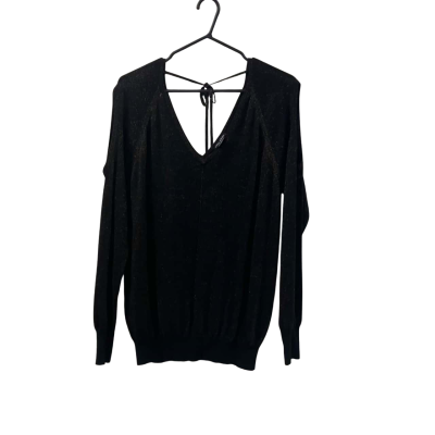 CITY CHIC BLACK AND GOLD THREAD JUMPER. SIZE XS