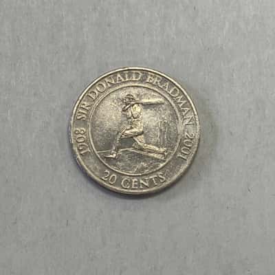 ‘Sir Donald Bradman’ 2001 20 Cent Coin