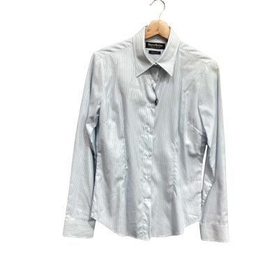 Marcellollotino Button Up Shirt Size 10 Blue Striped 