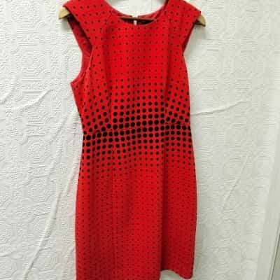 J Crew Womens Red Dots Dress VGUC 