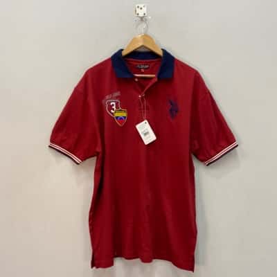 U.S. Polo Assn. / Venezuela Mens  Size XL Polo Shirt Maroon 