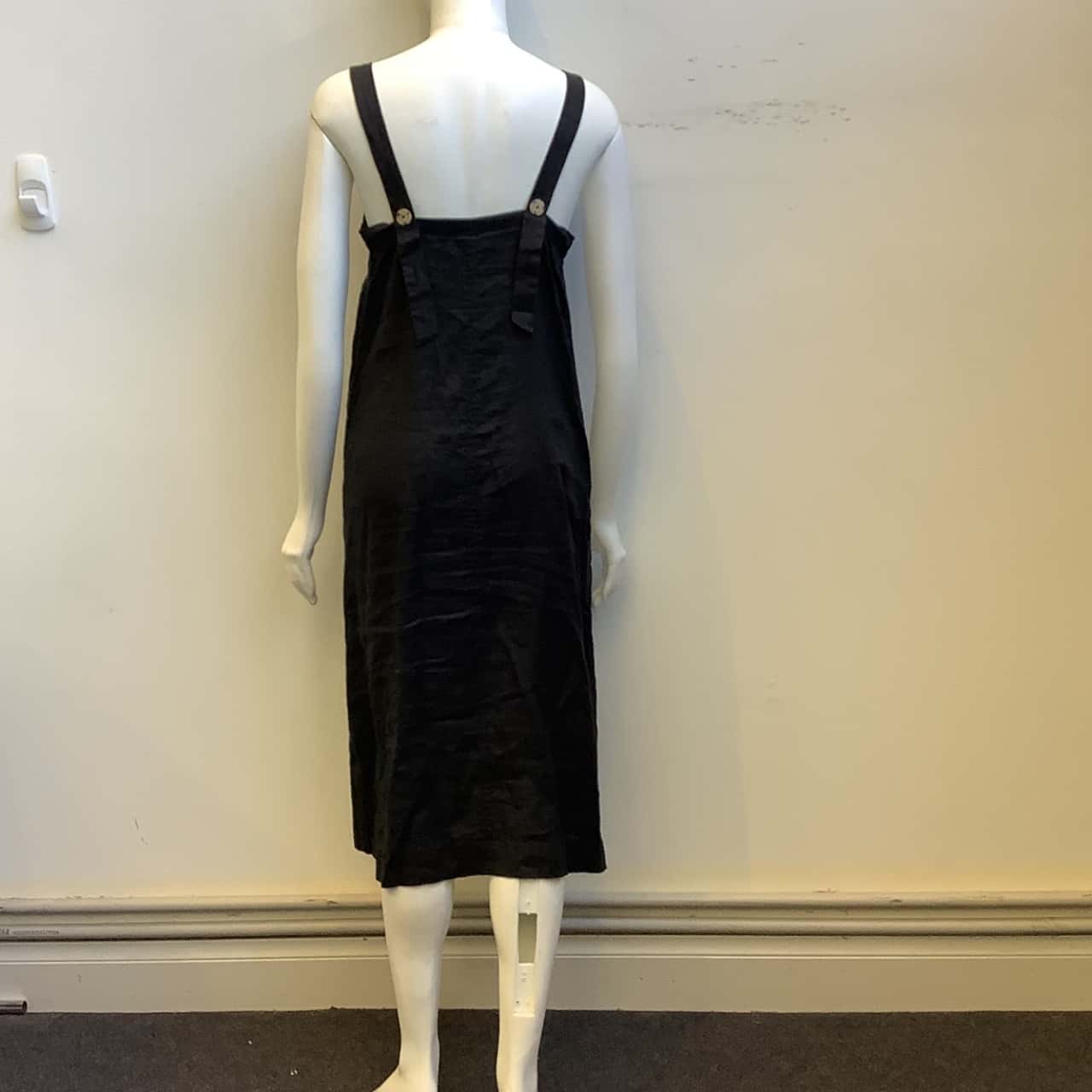 Jag Womens Size 8 Linen Midi Dress Black(s) - Used Good | Salvos Stores