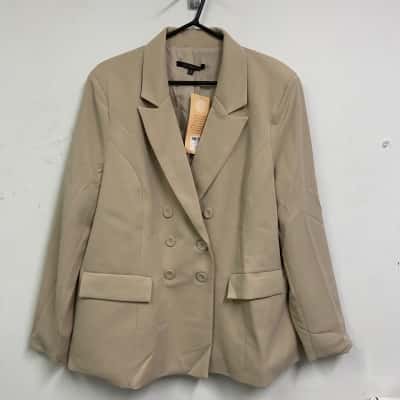 Liz Jordan Womens  Size 18 Button Blazer Beige 