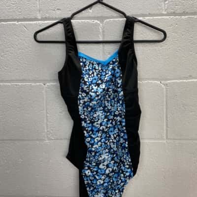 Speedo Womens  Size 12 Onepiece Bathers Black  / Blue / White 