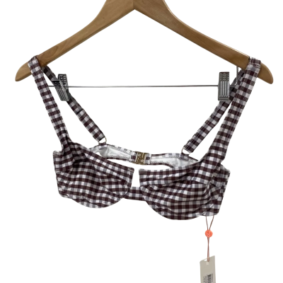 Minkpink Women's Size M Bikini Top Brown / Gingham BNWT RRP $69.95
