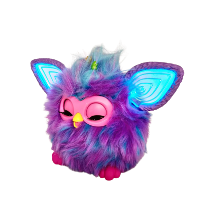 Purple Furby Interactive Plush Toy In Amazing Full Working Order - Talks, Listens, Ears Move & Light   (hiding in office) Up In different Colours, Eyes Open & Close