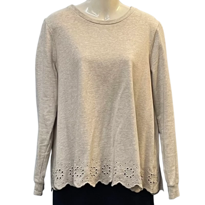 Seed Womens  Size M Long Sleeve Top Beige 