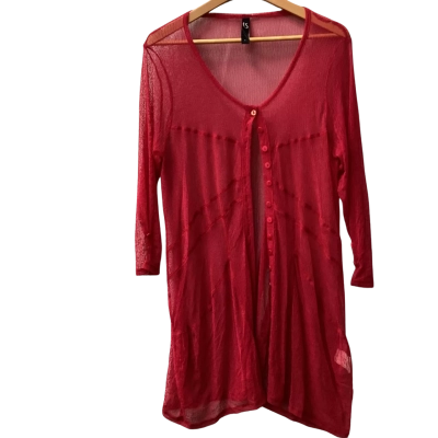 Taking Shape Womens  Size S Longline Cardigan Maroon A