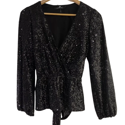  Portmans Blackmil sequin top size 8
