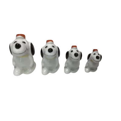 Set Of Four Vintage Snoopy Porcelain Hiker Figurines
