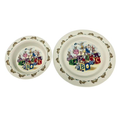 Bunnykins Royal Doulton 2002 Melamine ABC Bowl and Plate set
