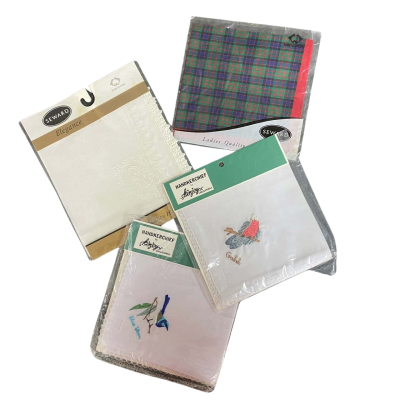 Ladies Quality Handkerchiefs x 4 Bundle Vintage Australian (Sealed)