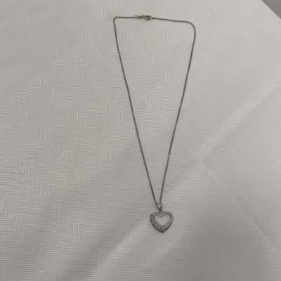 925 Marked Women's Necklace + Pendant Heart
