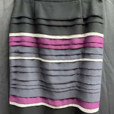 Anthea Crawford Womens  Size 12 Black/Grey/White/Purple Skirt