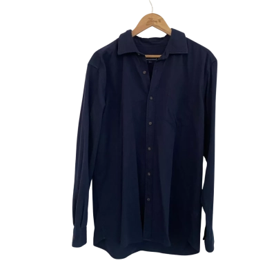 Gazman Mens  Size L Long Sleeve Shirt Navy Blue 