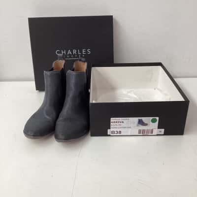 Charles Cooper made in Italy  Womens  Size 38 Boots Navy Blue 