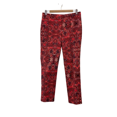 Sportscraft Womens  Size 8 Ankle Length Pants Red Paisley