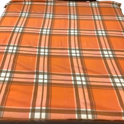 St. Charles Pure Wool Vintage Orange Checkered Blanket 216 x 200cm 