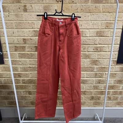 AERE Womens  Seam Detail Pant RUST Size 6 