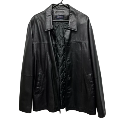 LANCIA  Men's  Size XXL Leather Jacket Black  