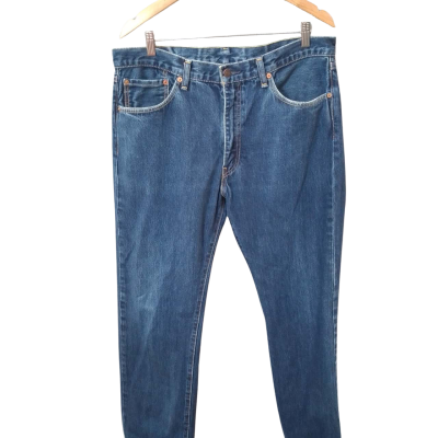 Men's Size L Denim Blue Levi's Straight Legged Jeans