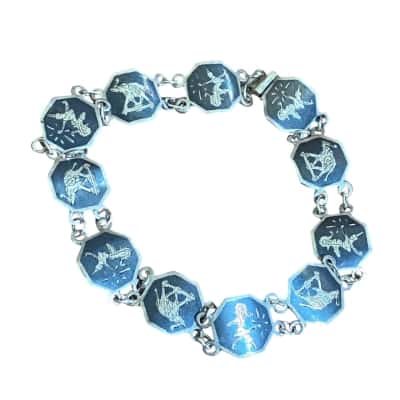 Vintage Siam S/ Silver enamel bracelet