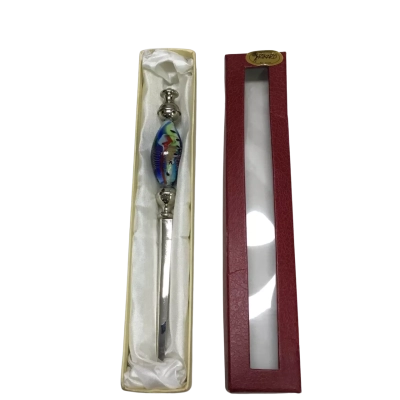 Vintage Handmade Millefiori Art Glass Rikaro Letter Opener In Box