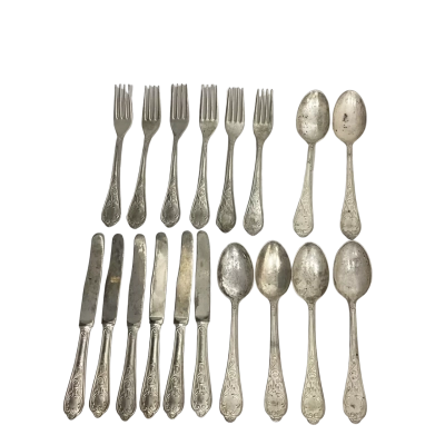 Vintage Epzing Italy 18pc Cutlery Set Stamped v.p.c.p