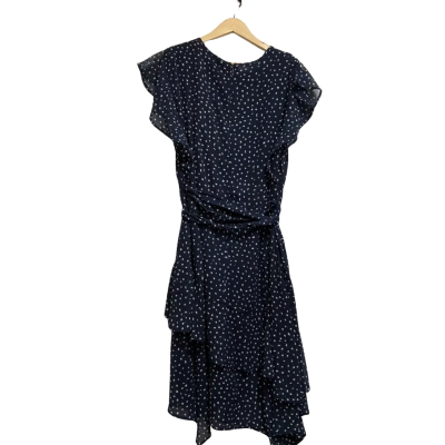 Stella, Womens, Size 18, white polka dotted sheer navy sleeveless dress