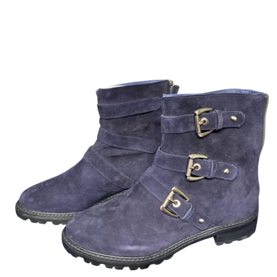 EDWARD MELLER Women's Nay Blue Ankle Leather Boots Size 36 