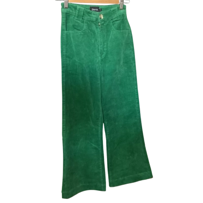Ghanda Womens  Size 6 Cord Flared Pants Green 