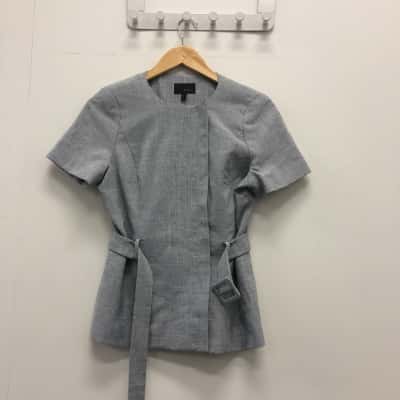 Agenda Womens  Size 36 Short Sleeve Shirt Grey 