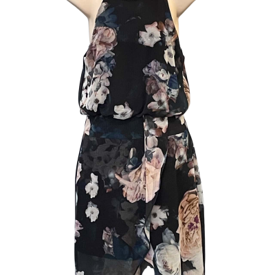 Cooper St Womens  Size 8 Midi Dress Navy Blue / Pattern 