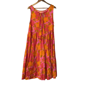 Mister Zimi Womens  Size 14 Floral Dress / Midi Dress Floral / Orange / Pink  