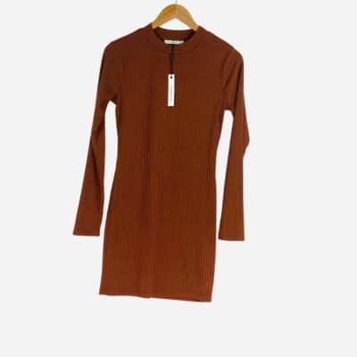 Metalicus - Burgundy Albi Hi Neck Dress (Size S-M)