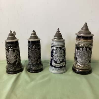 Vintage German Beer Steins (4pcs)