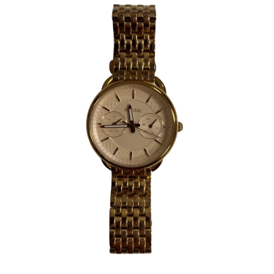 Fossil Womens Tailor ES3713 Stainless Steel Rose Gold Tone Watch