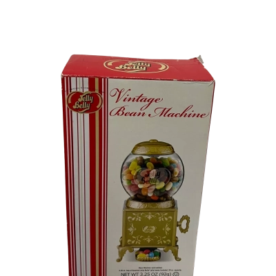 Jelly Belly Vintage Bean Machine Gold Candy Dispenser Glass Globe Boxed