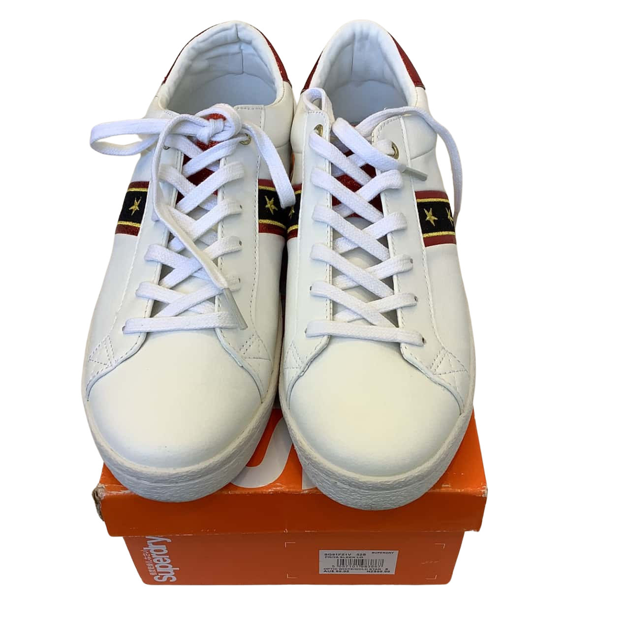 In Original Box Superdry Womens Size AUS 10 / EU41 Priya Sleek Sneakers White/Red(s)